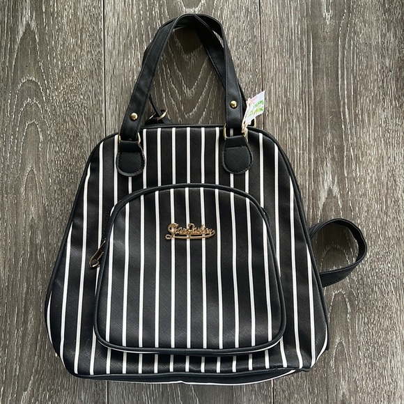 Handbags - Striped Handbag/Backpack
